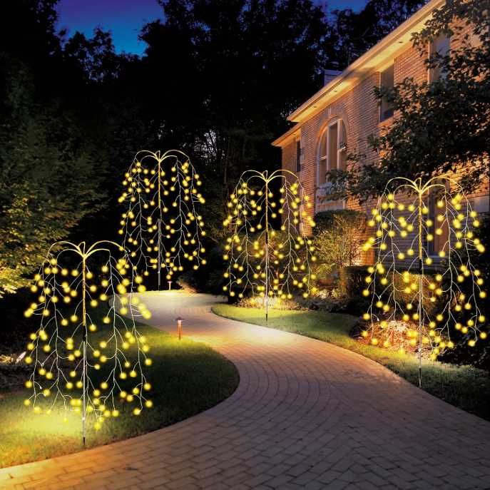 2x Lampa Ogrodowa Solarna LED Wodospad Druciki Drzewko Lampki Ogrodu
