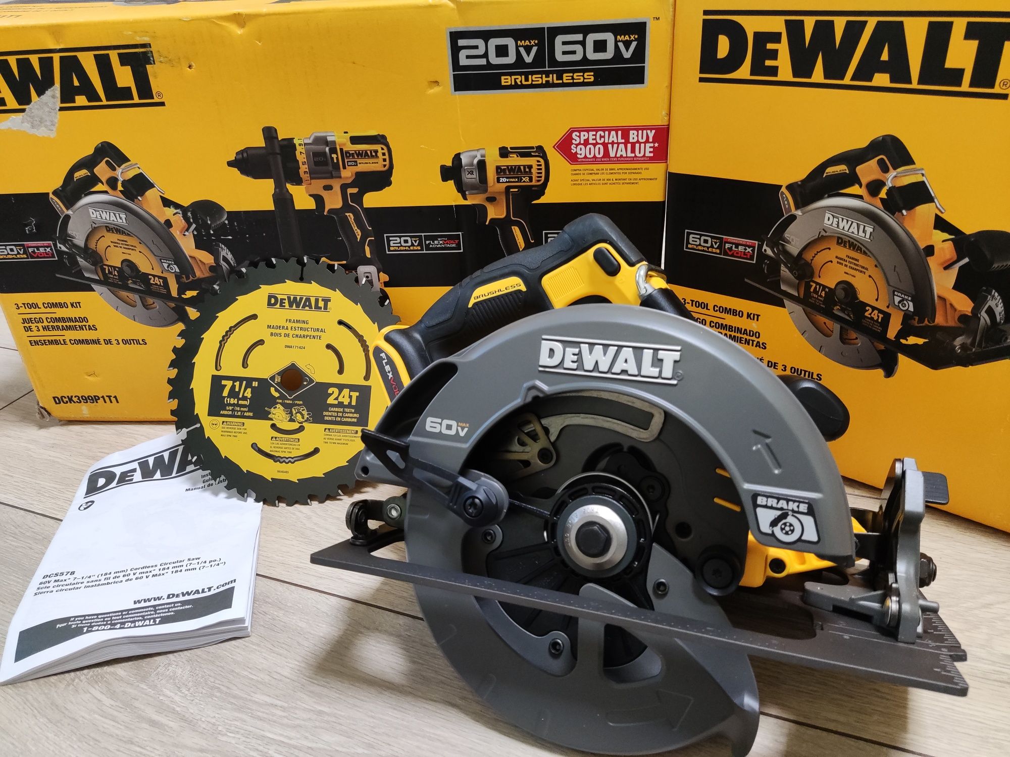 НОВИНКА!Пила дискова акумуляторна безщіткова DeWALT DCS578 Flexvolt