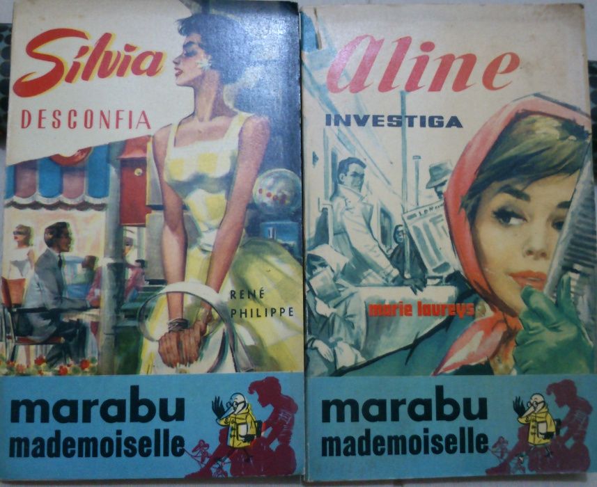 4 livros coleção Marabu mademoiselle Editora Uliseia, nºs 1, 4, 7, 12