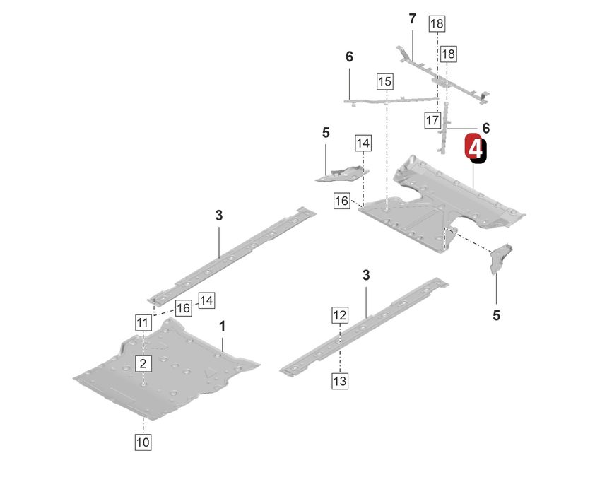 9J1825213A Захист дніща задній Porsche taycan Audi e-tron GT rs