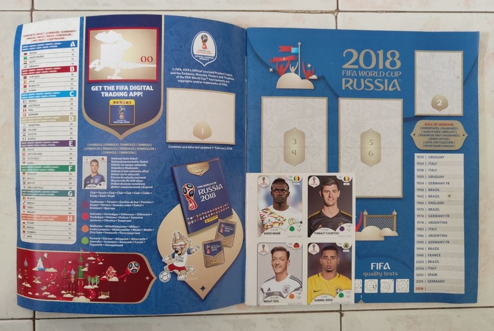 Caderneta Fifa World Cup Russia 2018 (nova) + 4 cromos