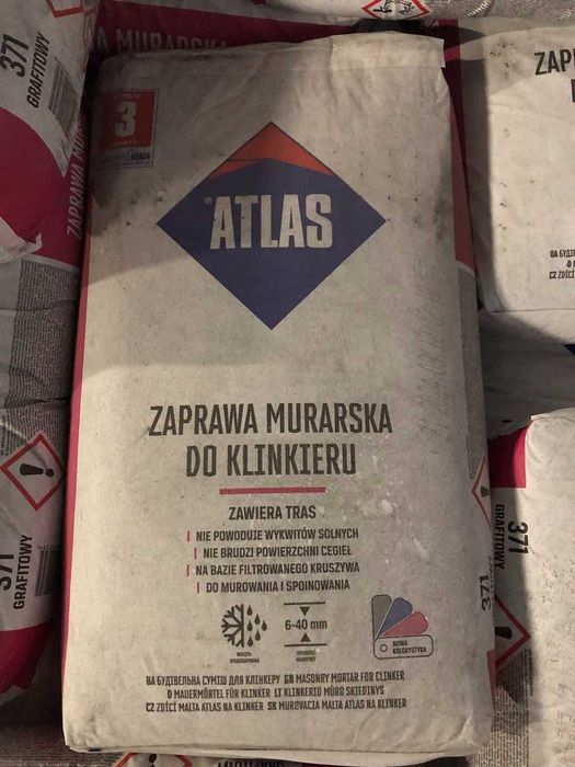 Zaprawa do murowania klinkieru Atlas grafit 25kg