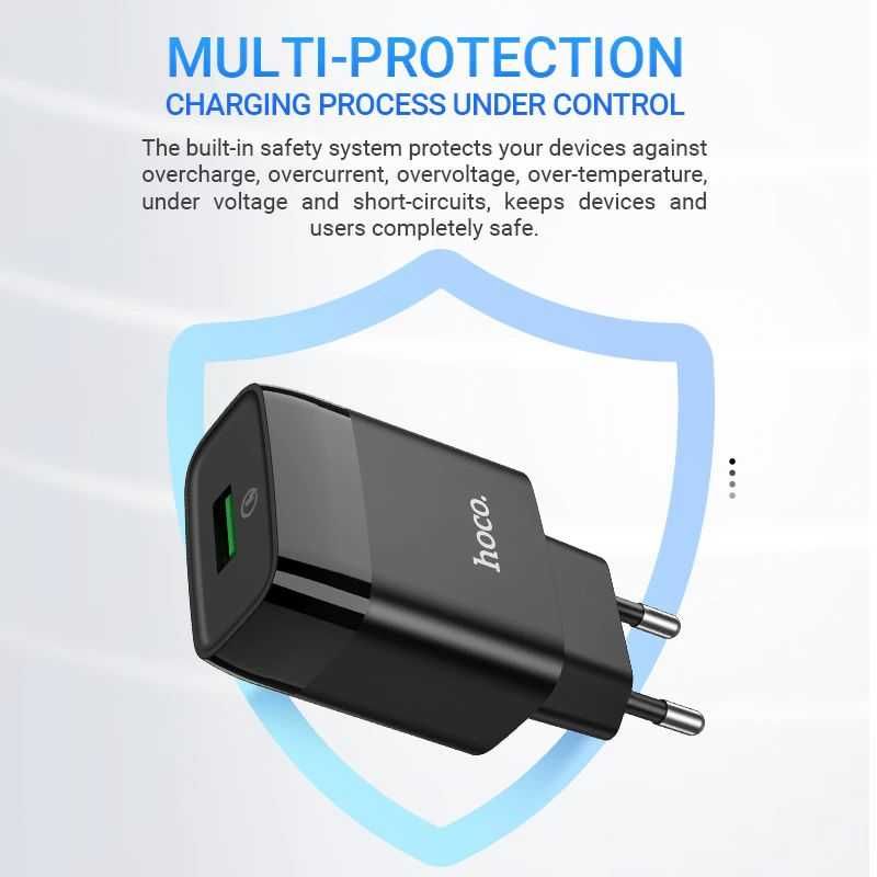 Зарядка HOCO быстрая 18W QC 3.0 блок питания зарядное устройство БП