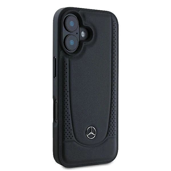 Etui Mercedes Leather Urban na iPhone 16 Plus - czarne