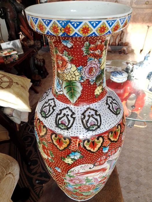 jarrao chines pintura manual  em relevo