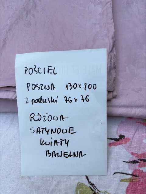 pościel róż poszwa 135*200 +2 poszewki poduszka 75*75 bawełna satynowa