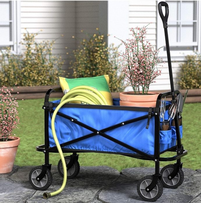 Amazon Basics Składany wózek do ogrodu, składany, transportowy