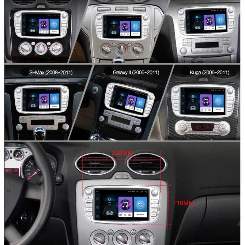 Uniwersalne Radio samochodowe M100 silver FordFocus S-Max Mondeo C-Max