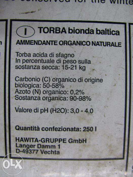 Turfa Loira (sem fertilizantes para plantas carnivoras) 2L