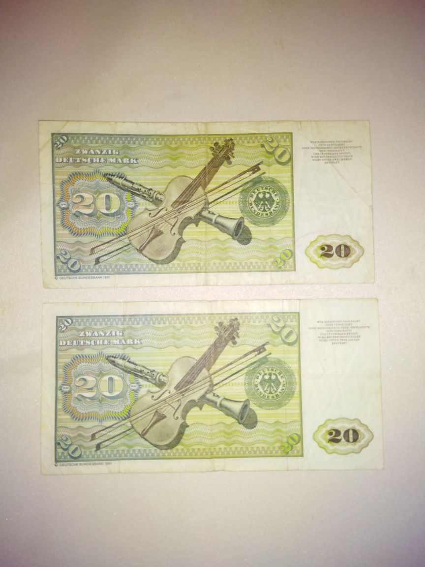 Stare banknoty 20 marek 2szt.