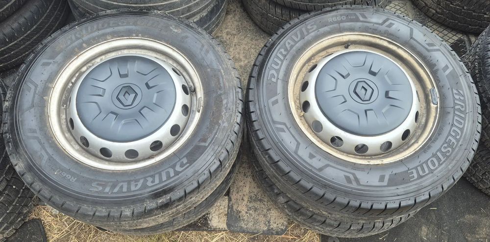 Koła Para 2szt Felga + Opona Bridgestone 2021r 2023r 225/65R16C LATO Renault Master Opel Movano 2010-2024