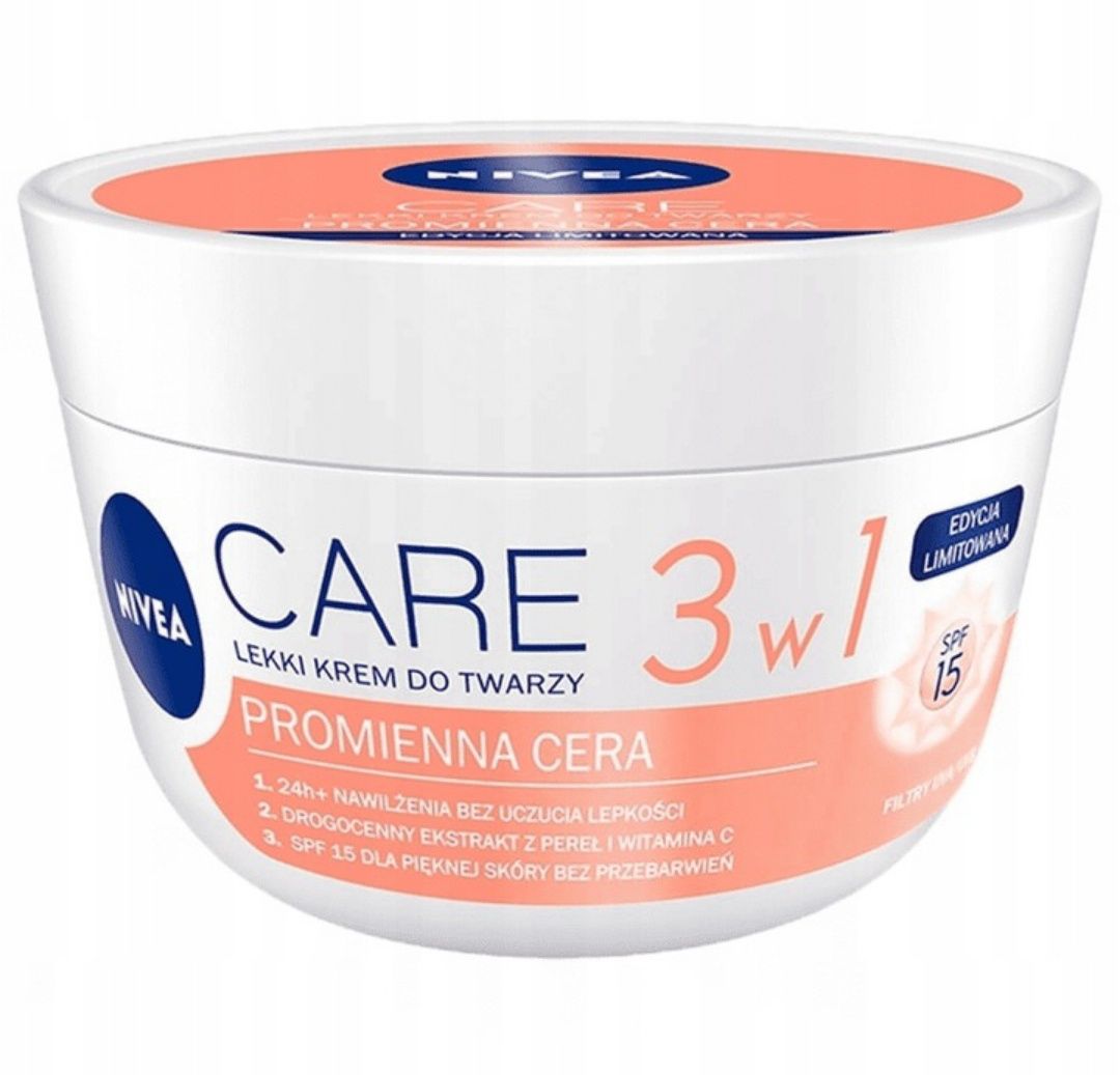 NOWY Krem nawilżający do twarzy Nivea Care 3w1 15 SPF 100 ml