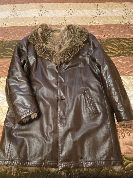 Куртка чоловіча/ напівпальто шкіра хутро