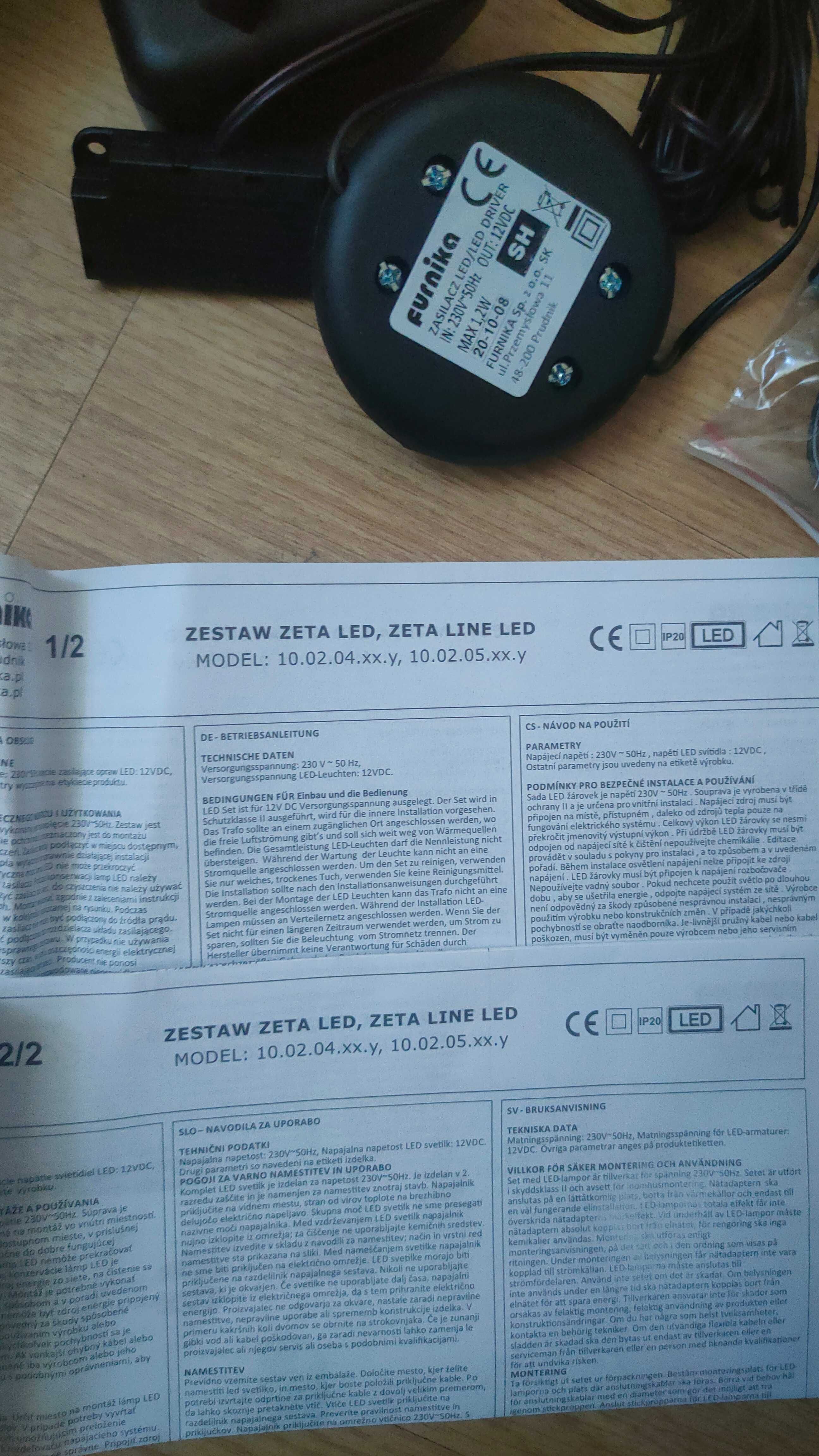 Zestaw klips led z zasilaczem sieciowym 2 sztuki