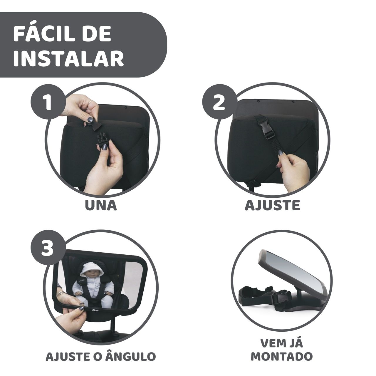 Espelho chicco - auto  banco de trás para vigiar o bebé