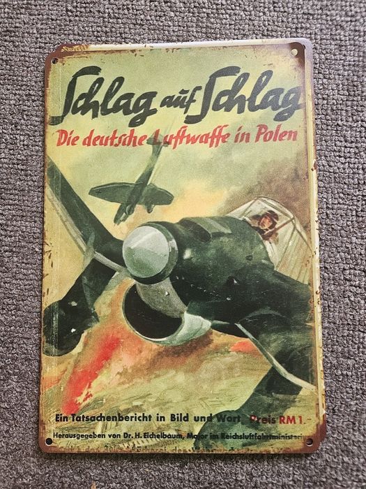 Nowy metalowy szyld Bitwa o Wielka Brytania 2 wojna światowa