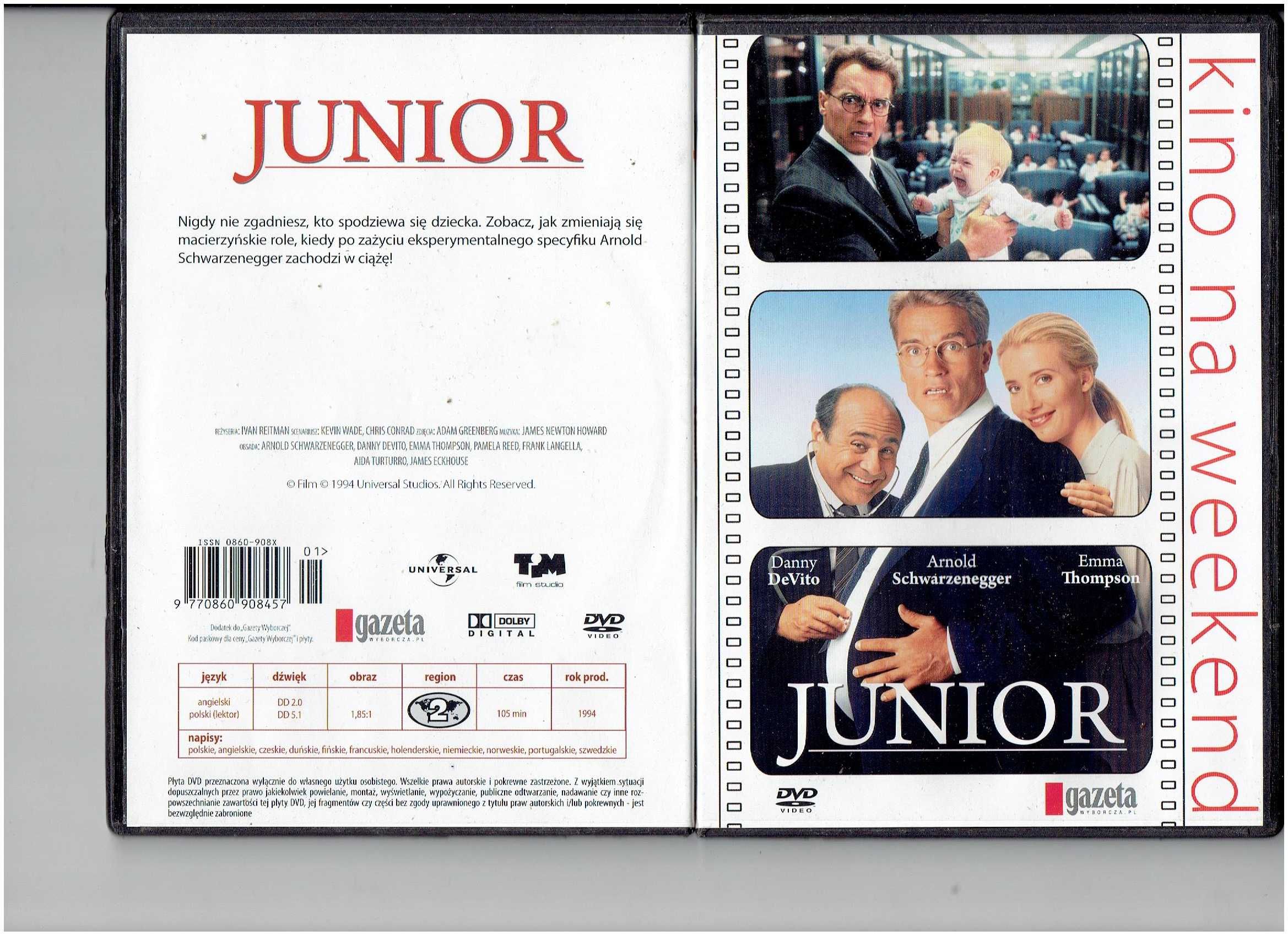 DVD JUNIOR  - Komedia Z A Schwarzeneggerem! - Polski Lektor I Napisy