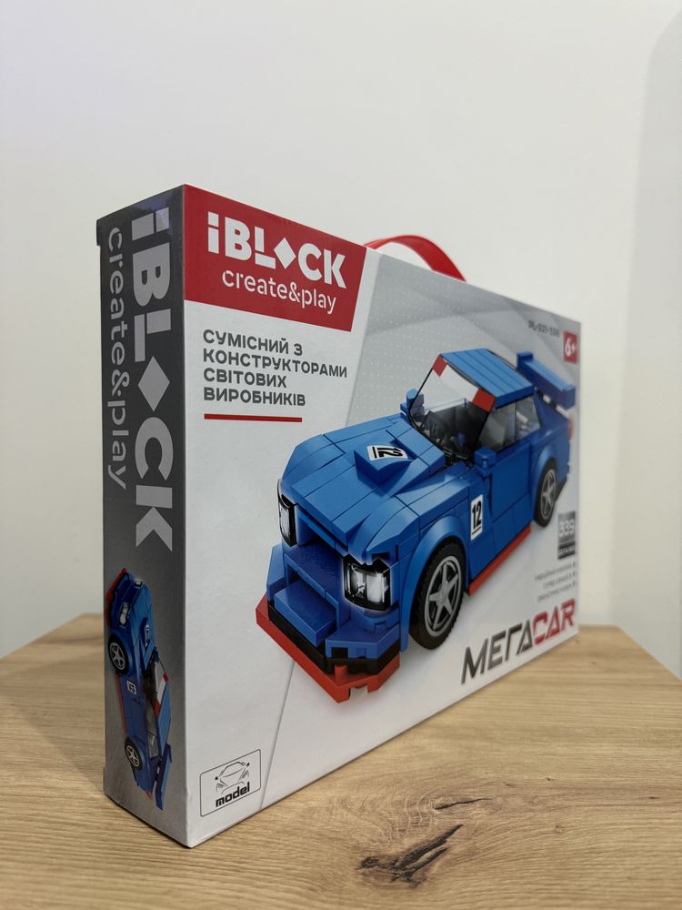 Конструктор машинка Iblock, 921-326, синій спорткар