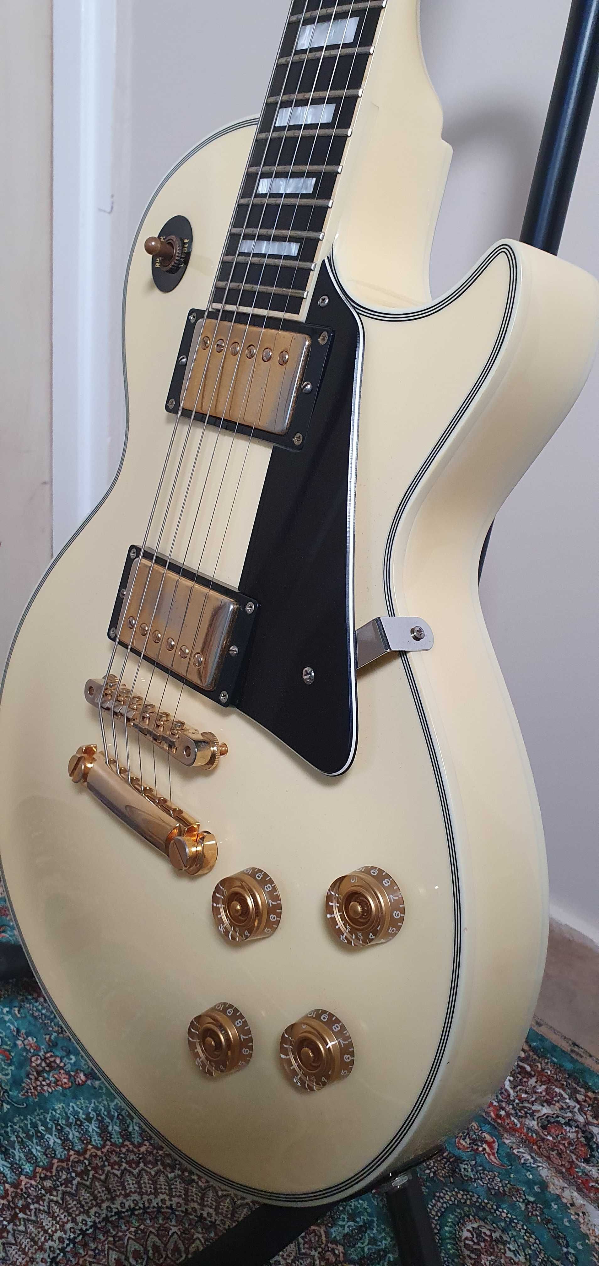 Edwards E-LP-113CD Vintage White Les Paul Custom Cot rozłączane cewki