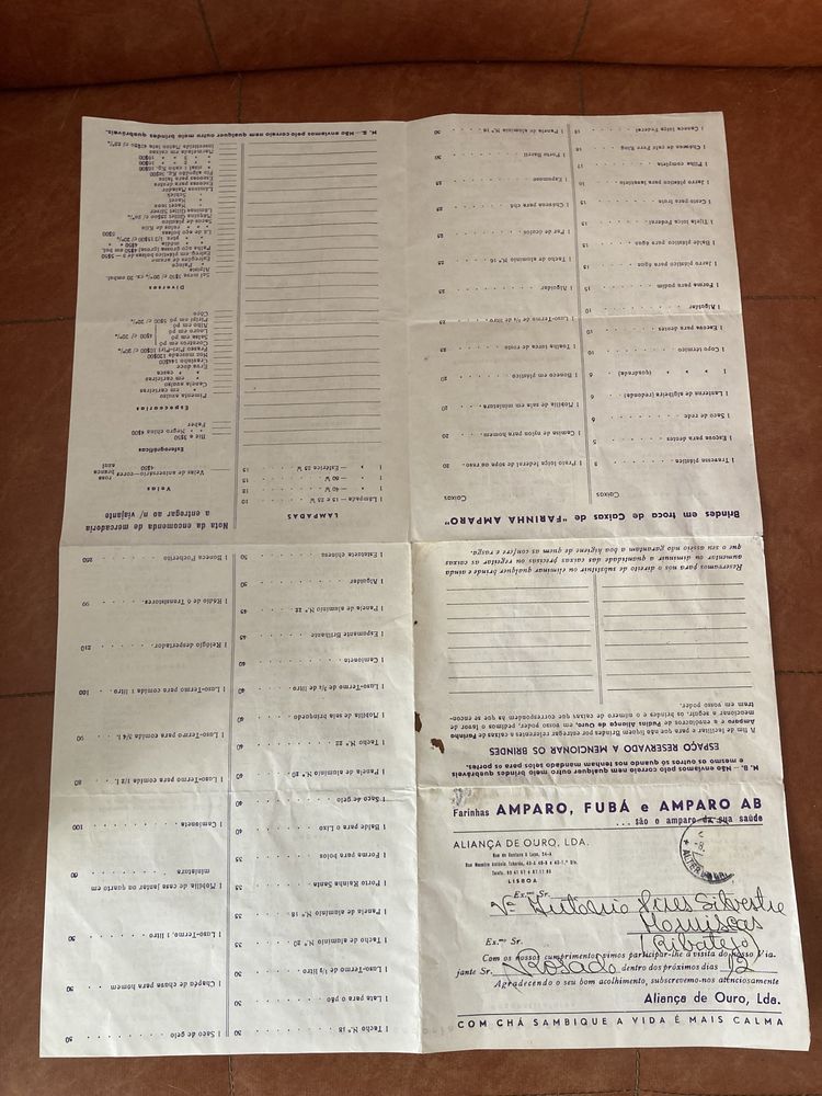 Documento vendas mercearia  vintage