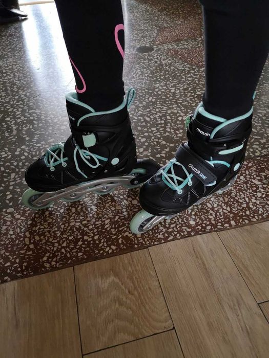 Nowe Rolki Regulowane Damskie Męskie Czarno Niebieskie R. 38-41