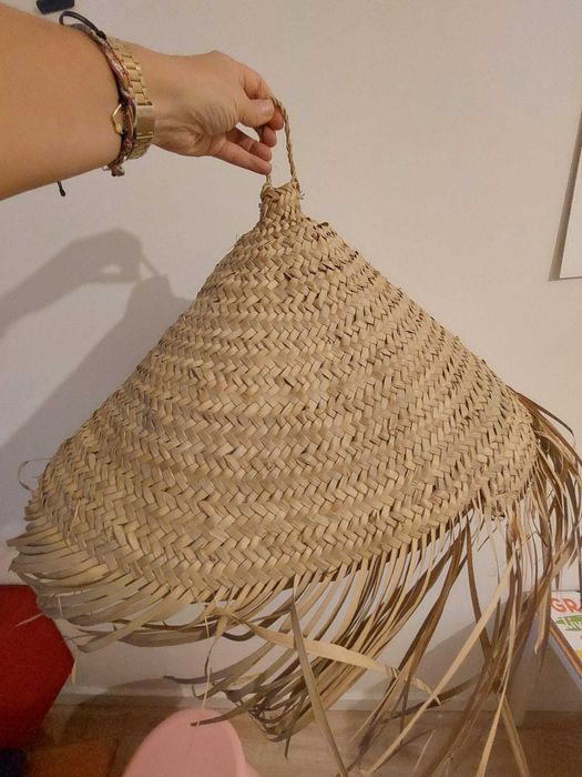 Abajur de folha de palmeira diâmetro aprox. 55cm