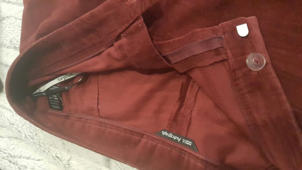 Hit Marks &Spencer Autograph spodnie welurowe wino bordo
