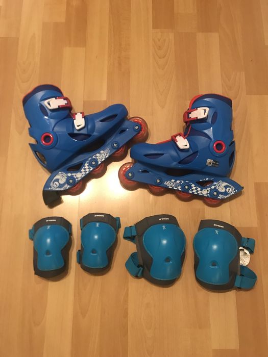 Rolki decathlon 34-36 plus ochraniacze