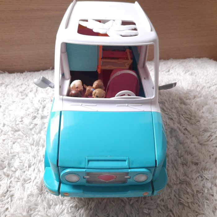 Kamper Barbie, wakacyjny pojazd piesków, Mattel DLY33+ gratis