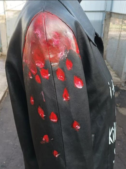 Кастомний кожаный плащ рок металл, canibal corpse