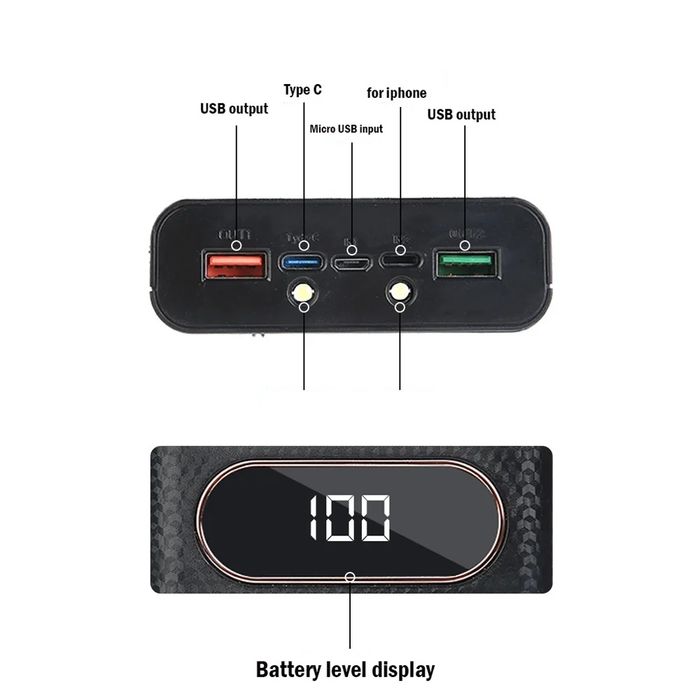 Корпус для повербанк 21700 22 - 100W 4 акумулятори