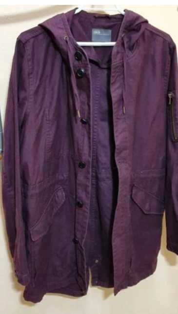 Kurtka parka Asos z kapturem D śliwkowa outlet