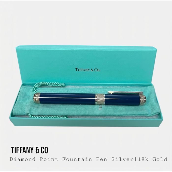 Срібна Ручка Tiffany & Co. Diamond Point • Silver|18K Gold • RP €1800