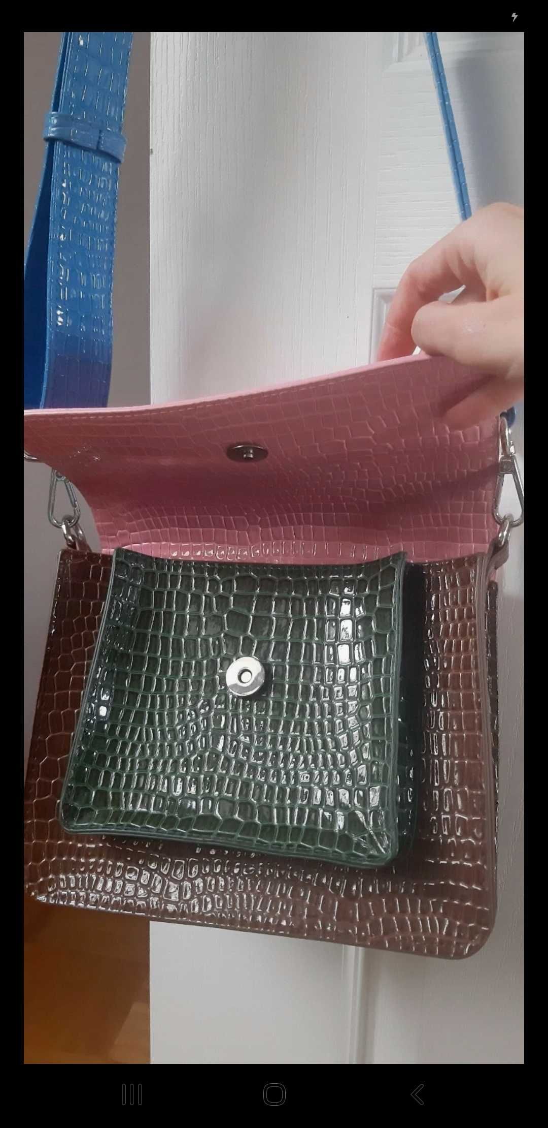Torebka crossbody HVISK wzór krokodyli