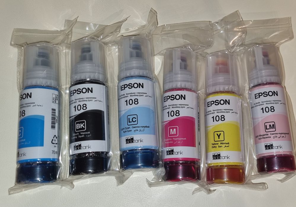 Nowe oryginalne tusze Epson 108 – komplet 6 kolorów