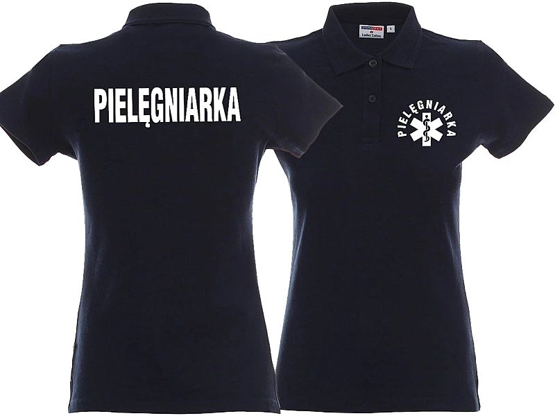 Koszulka Polo damska PIELĘGNIARKA granatowa (XXL)