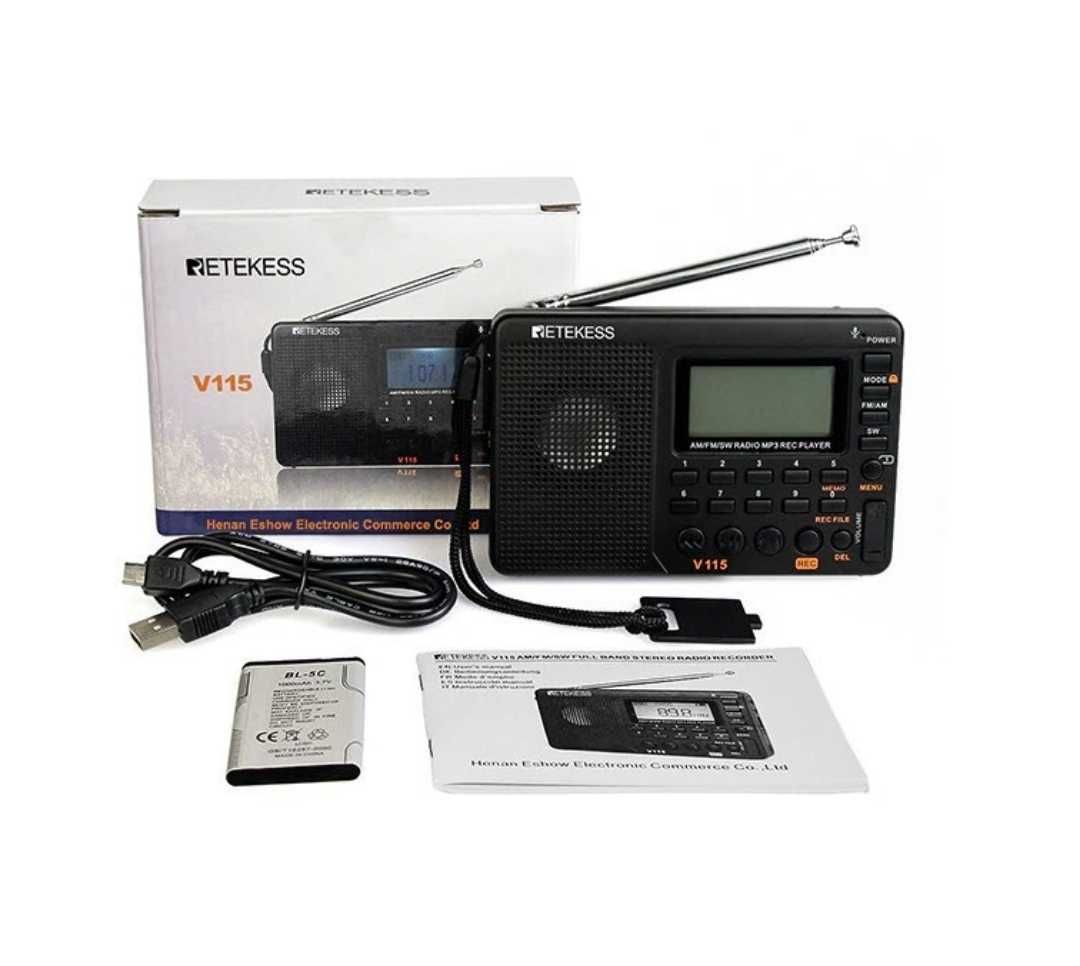 Радиоприёмник Retekess V115 Диктофон + MP3 Player