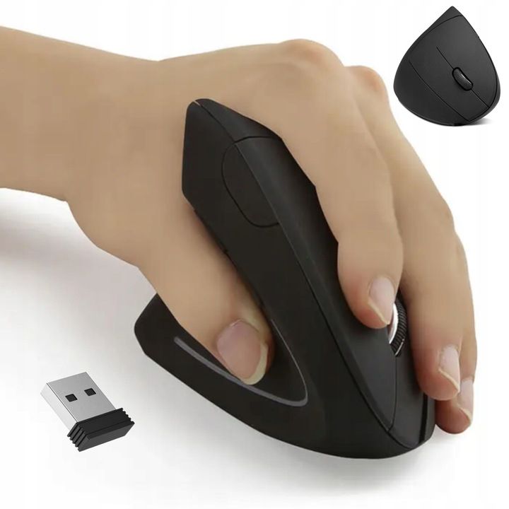 Mysz Bezprzewodowa Ergonomiczna Myszka Pionowa Wertykalna Cicha Komput