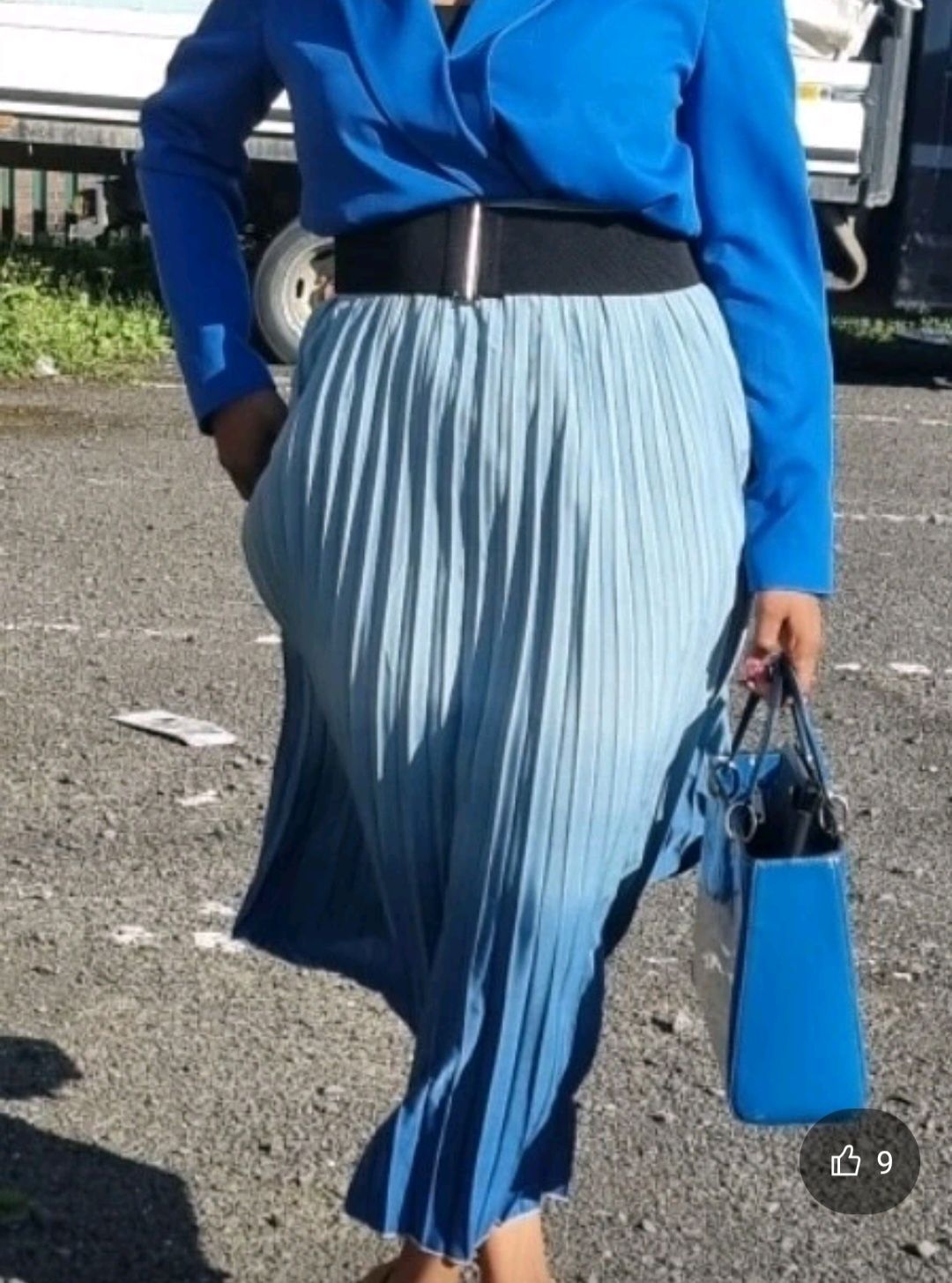 Spódnica plisowana shein kolor niebieski rozmiar 38 nowa