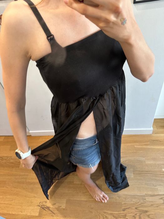 Sukienka narzutka ciążowa sesja długa mgiełka