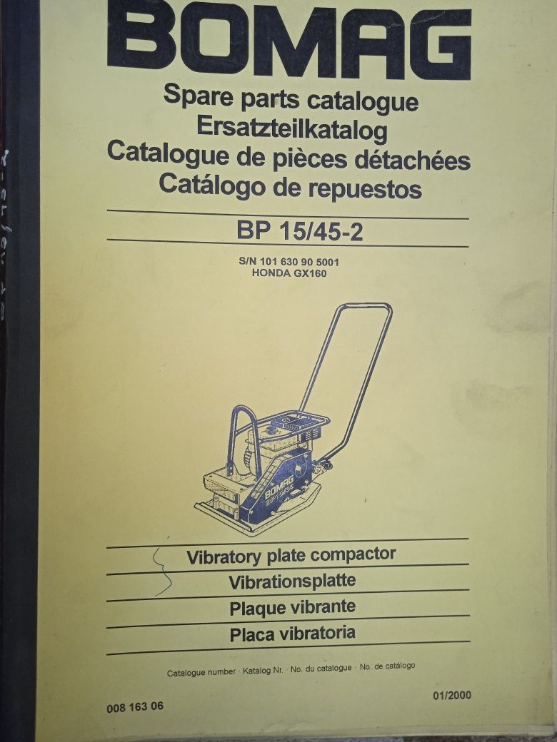 Bomag BP 15/45-2 zagęszczarka katalog części zamiennych