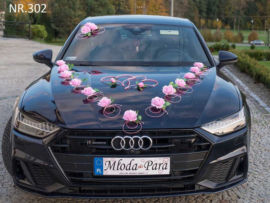 Dekoracja na TWÓJ samochód do ślubu.Ozdoba na auto 302