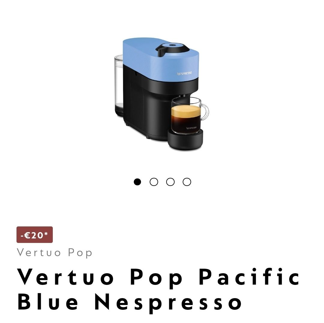 Maquina café Nespresso vértice pop azul