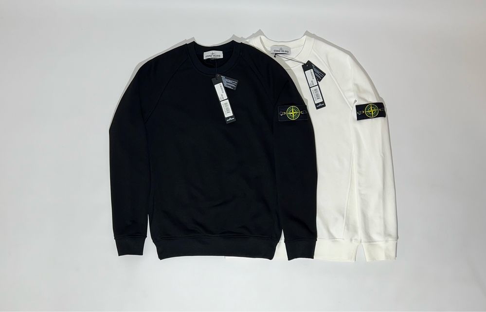 Чорний Світшот Stone Island | Кофта Стон Айленд | Худі Стонік XS-XXL