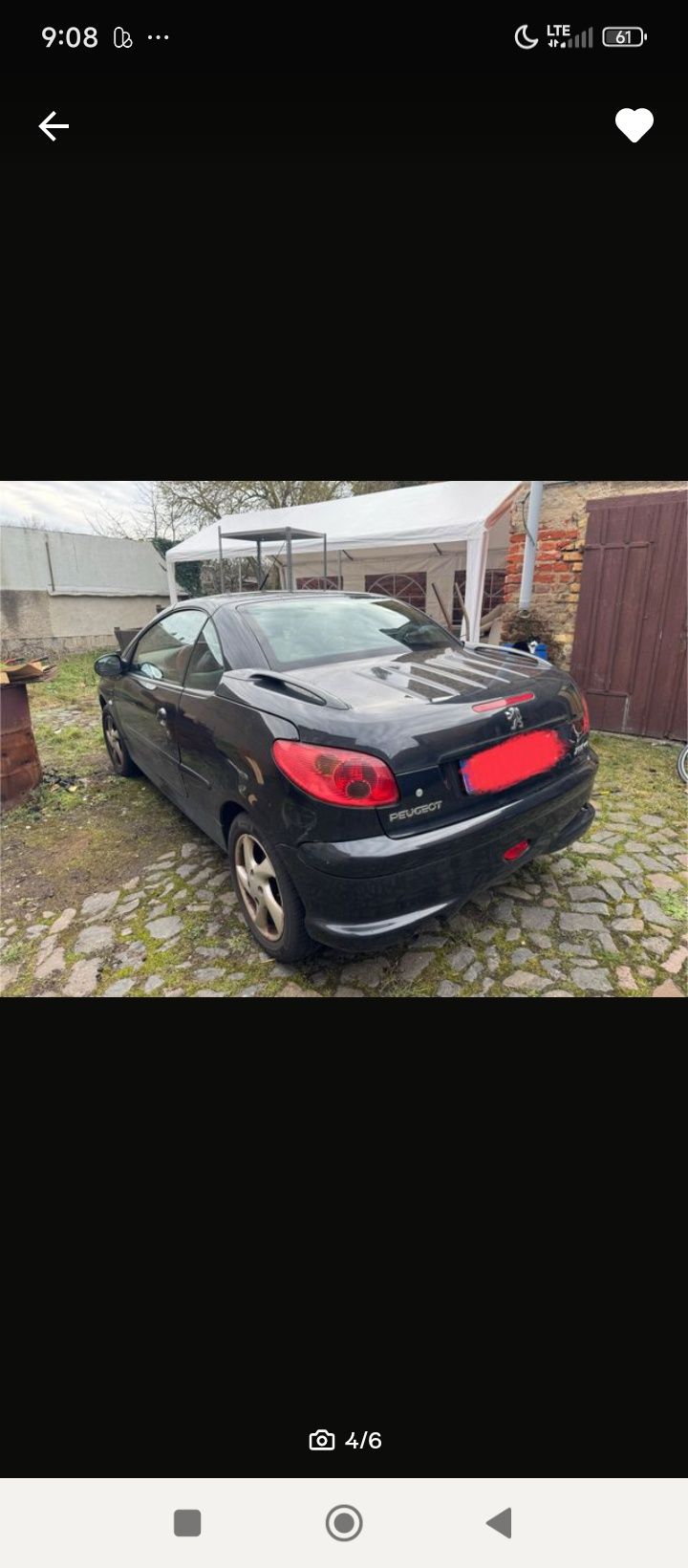 Peugeot 206 CC Cabrio skóra 2004