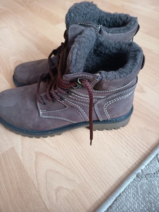 Buty CCC zimowe damskie brązowe ocieplane skórzane rozmiar 39 kupione