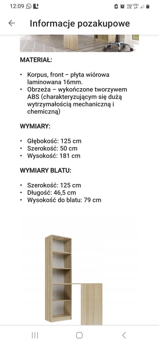Biurko z regałem
