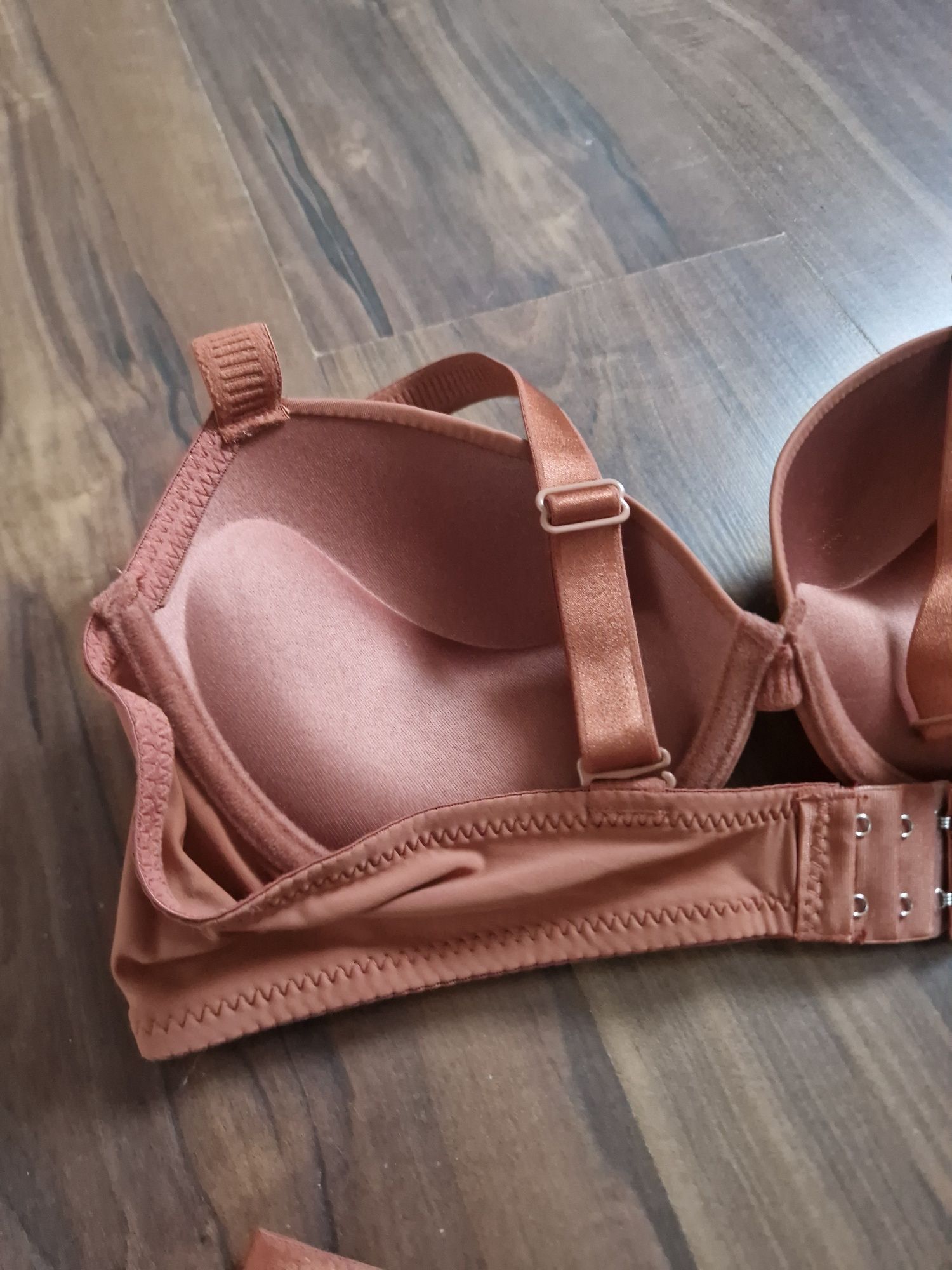 Brązowy komplet bielizny z Push Up nowy, 38 M zmysłowy na codzień