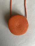 Torebka Mini - Boho Letnia na ramię - słomiana, Pomarańcz/Orange