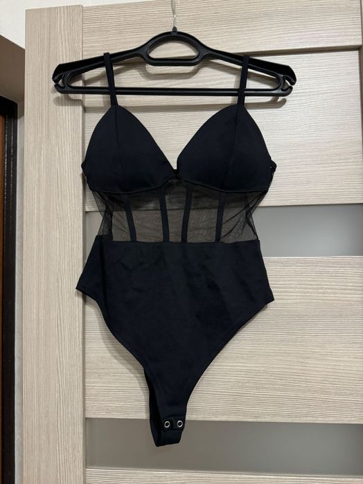 Боді чорний із сіточкою